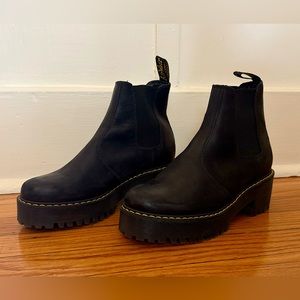 DR MARTEN’S ROMETTY WYOMING LEATHER PLATFORM CHELSEA BOOTS IN BLACK  sz 8 39EU